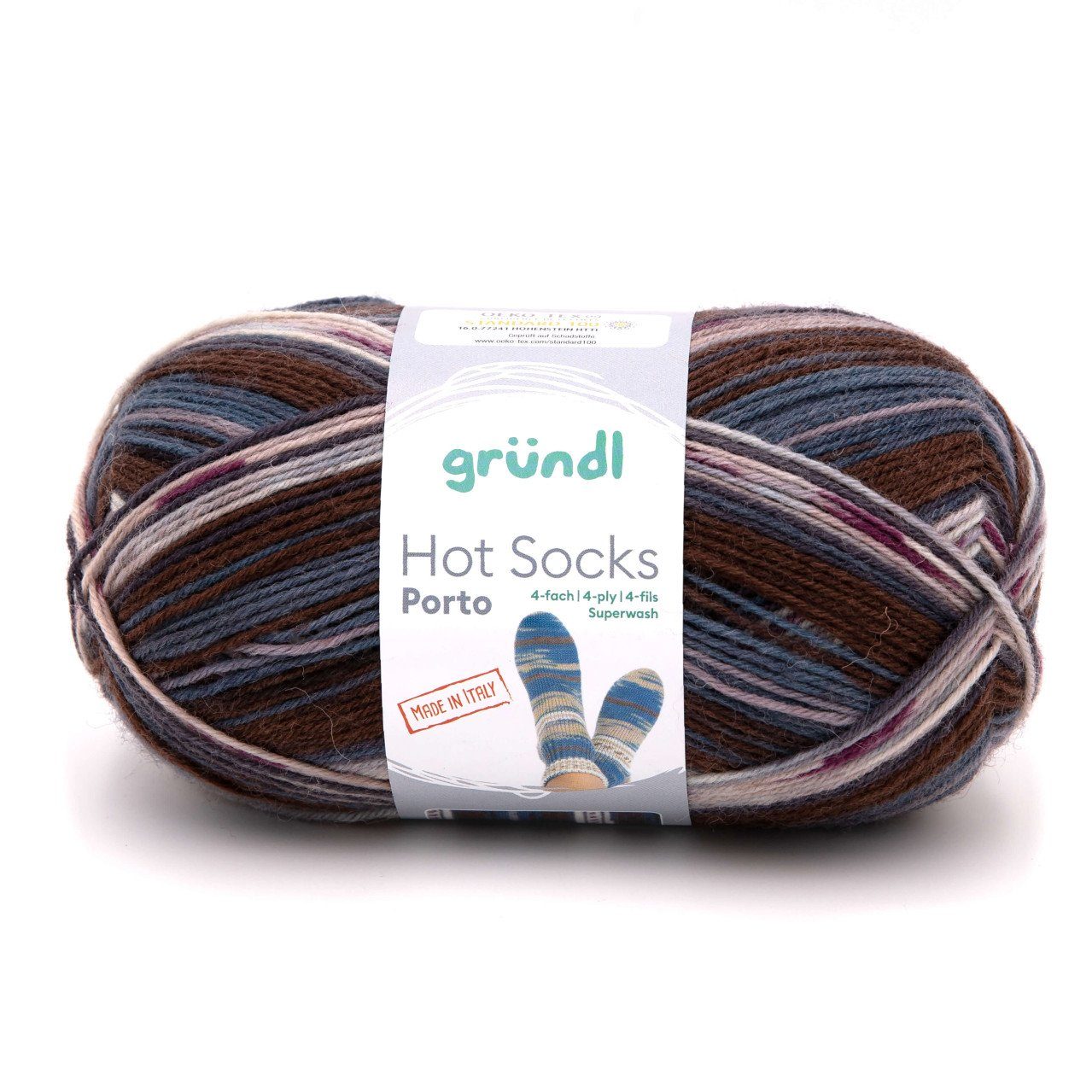Gründl Bastelnaturmaterial Gründl Sockenwolle Hot Socks Porto 100 g 4-fach
