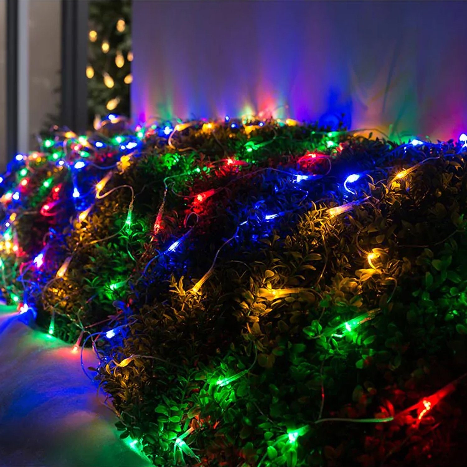 Lichterkette LED-Lichterkette Salcar Außen Garten LED 3x2m Bunt Lichternetz