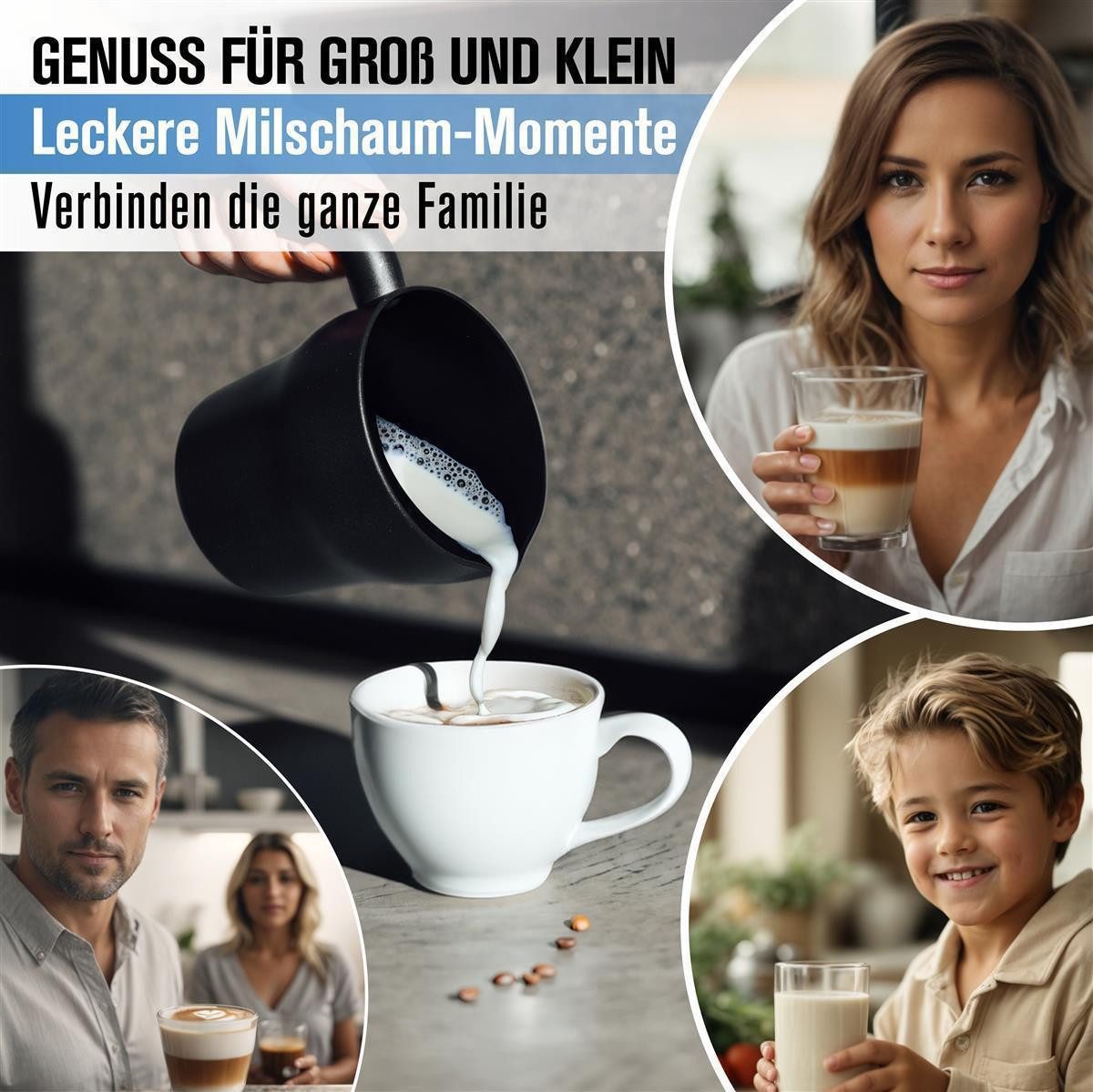 Piebert Milchaufschäumer 3x Quirl 39179 (zum Milch aufschäumen) für Induktionsmilchaufschäumer: