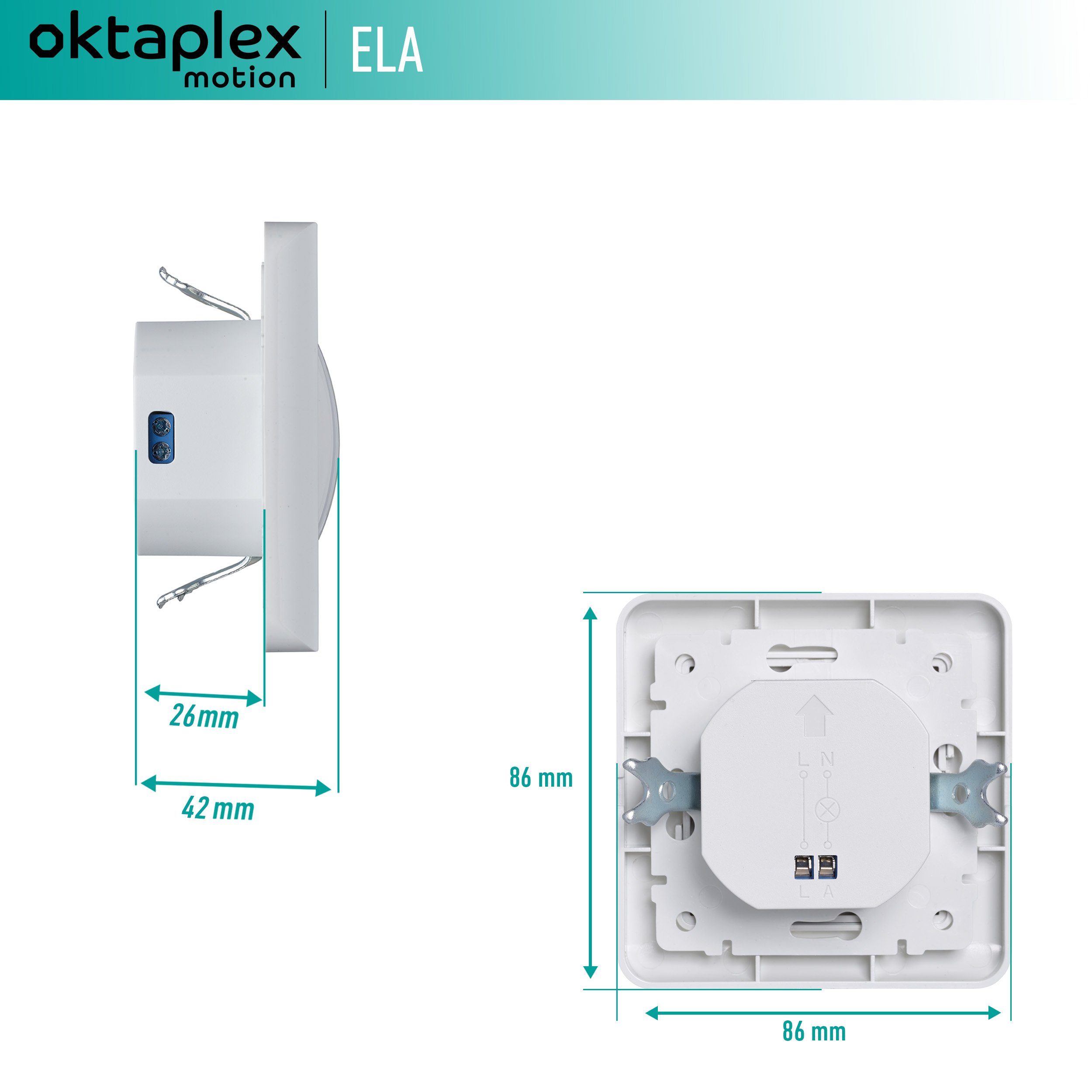 Bewegungssensor 2 Unterputz Bewegungsmelder Stück Oktaplex Infrarot, / motion weiss 160° 9m