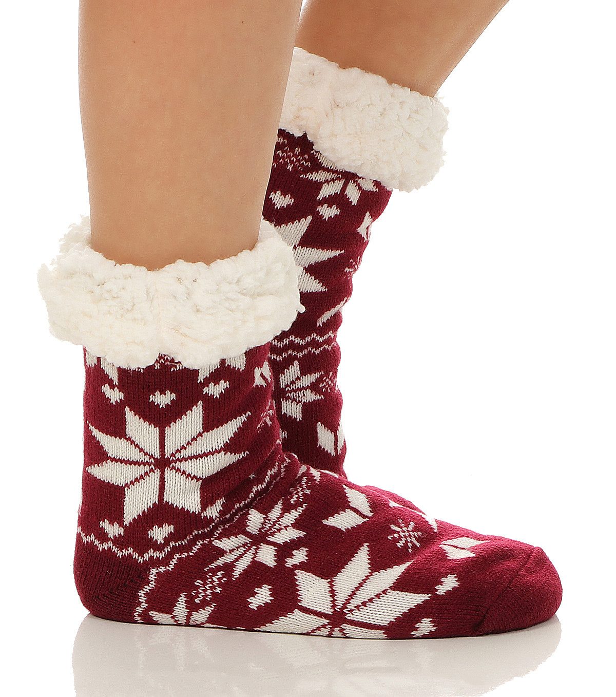 simaranda Haussocken Damen Hütten Hausschuhe CL 82 Bordo günstig online kaufen