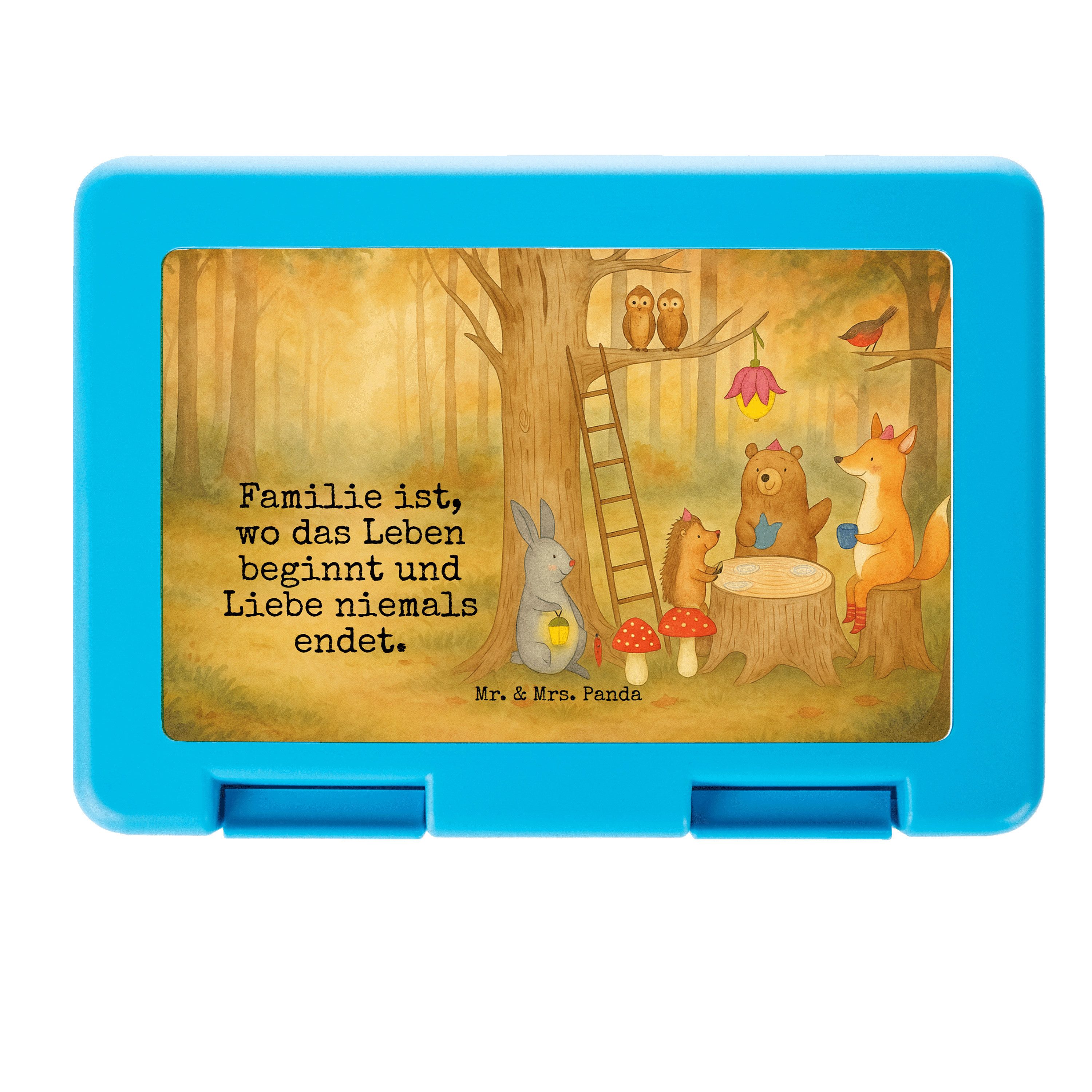 Mr. & Mrs. Panda Butterdose Waldtiere Picknick Design, Bentobox, Weiß, Frühstücksdose, Wald, Snac, Premium Kunststoff, (Packung), Hase snack aufbewahrungsbox Fuchs