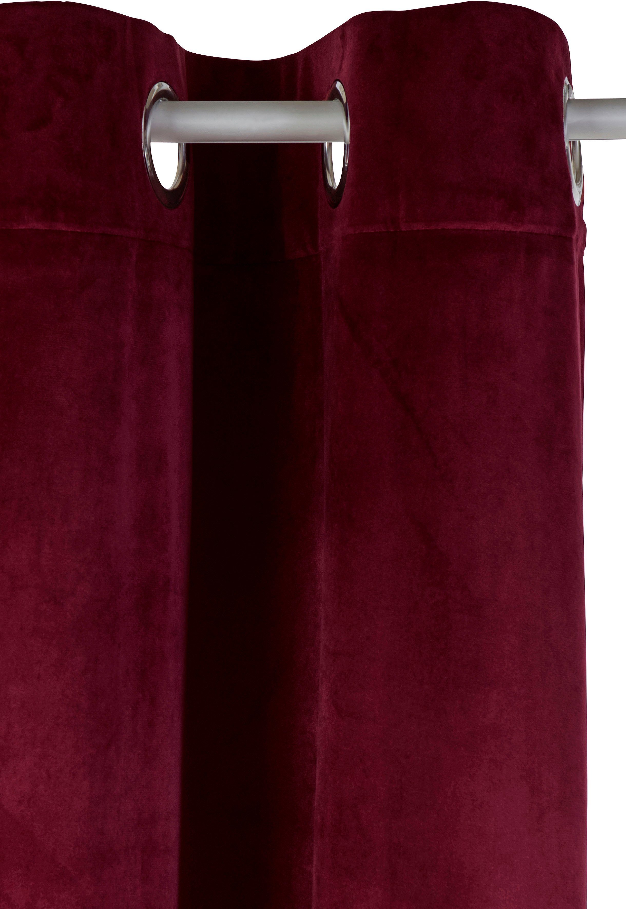 OTTO home Vorhang Velvet Uni, Ösen, blickdicht, 2er-Set, Samt (2 St), Ösen, blickdicht, Polyester, Blickdichter Samt, 2-er Set, edel, Gardine, multifunktional – Bild 4 von 5