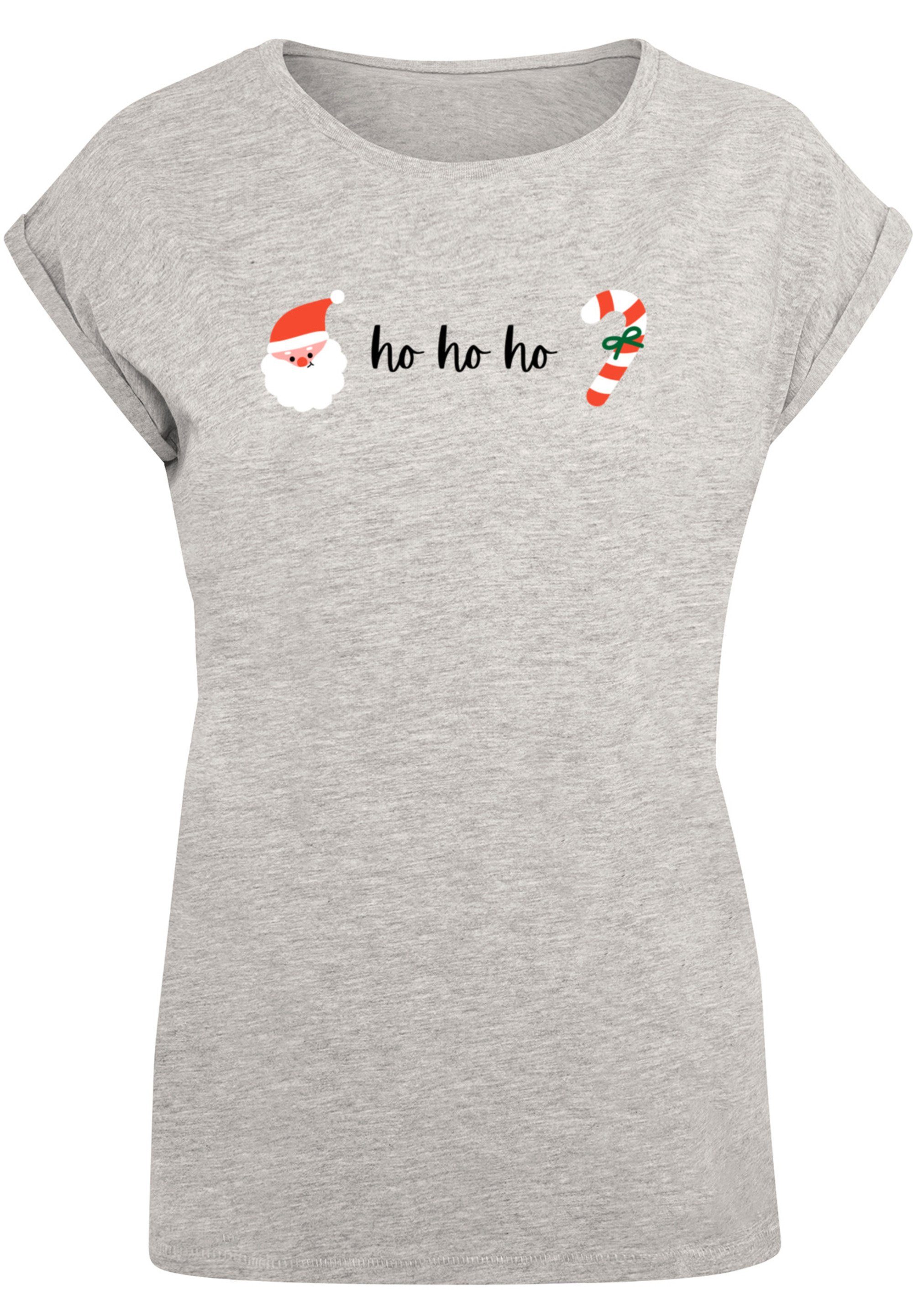 F4NT4STIC T-Shirt Print Ho heather Ho Weihnachten grey Ho