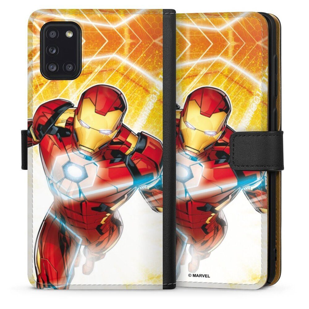 DeinDesign Handyhülle Iron Man on Fire, Samsung Galaxy A31 Hülle Handy Flip Case Wallet Cover