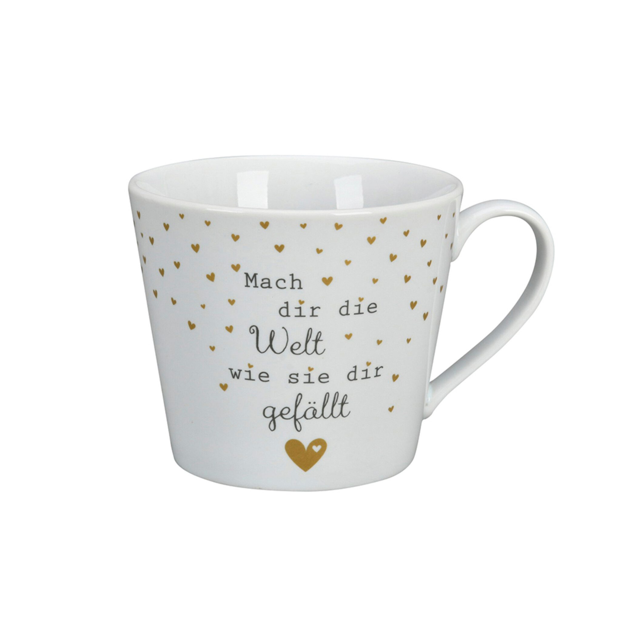 Krasilnikoff Tasse Happy Cup Mach dir die Welt wie sie dir gefällt, Porzellan