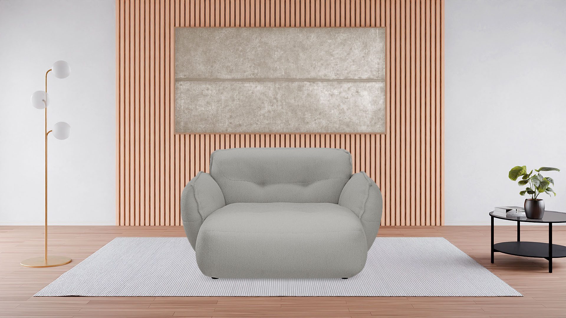 BETYPE Chaiselongue Be Fluffy, moderner Love Seat, XXL Sofa, Lese-Sessel, Big-Sessel für 2, Softes Sitzgefühl, moderne Kedernaht, hochwertiger Bezug