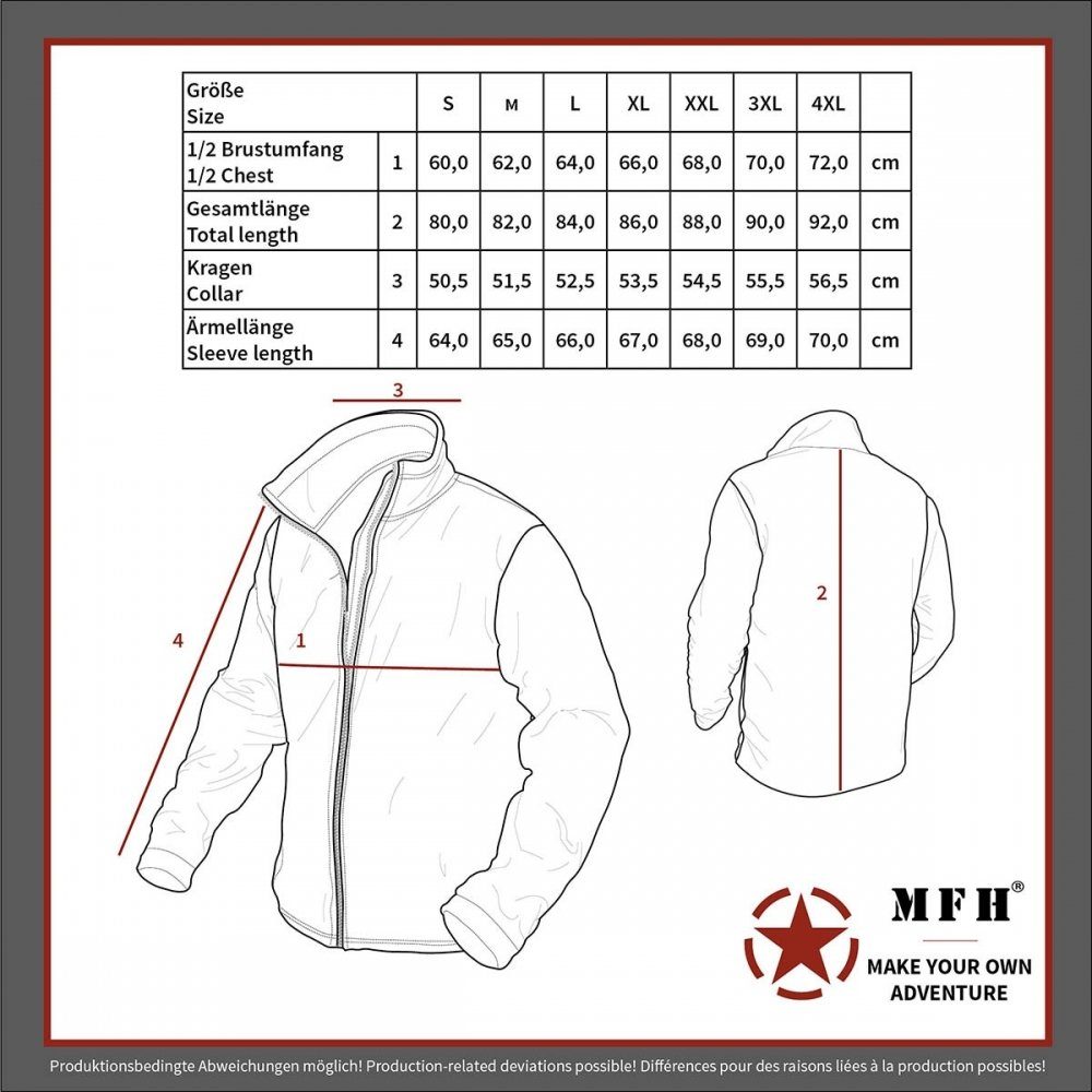 MFH Fieldjacket auskn. Steppfutter Steppfutter, US ausknöpfbarem - m. Feldjacke M65, Mod. schwarz, 4XL