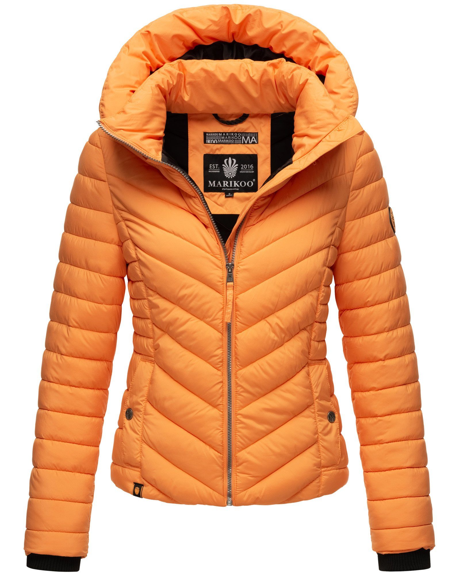 mit Steppjacke Apricot großer Sorbet Marikoo Kapuze Kagomee