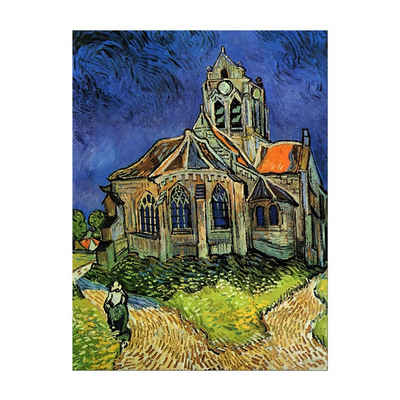 Bilderdepot24 Leinwandbild Alte Meister - Vincent van Gogh - Die Kirche von Auvers, Abstrakt