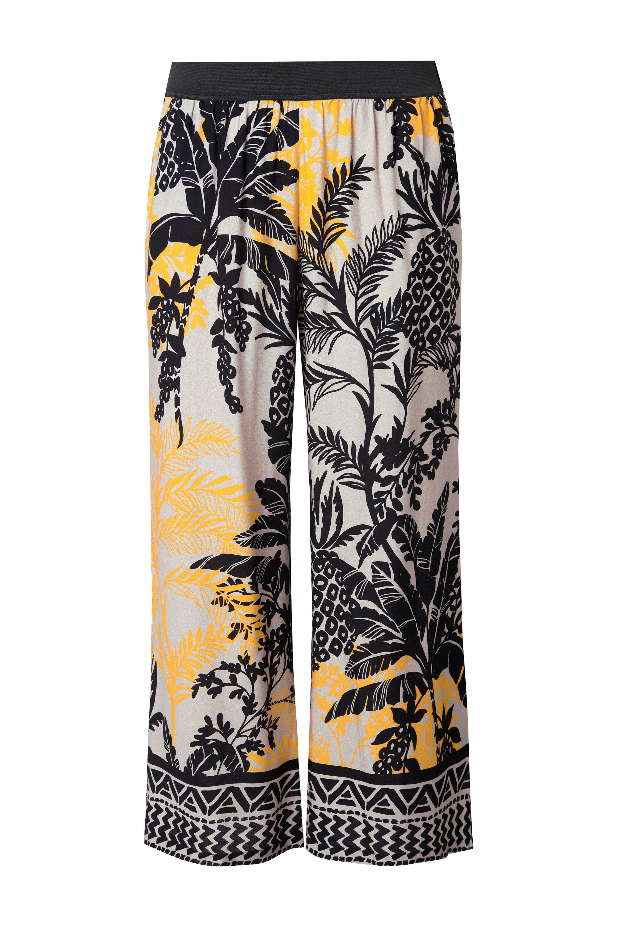 Ulla Popken Schlupfhose Hose weites gerades Bein Palmen Elastikbund günstig online kaufen