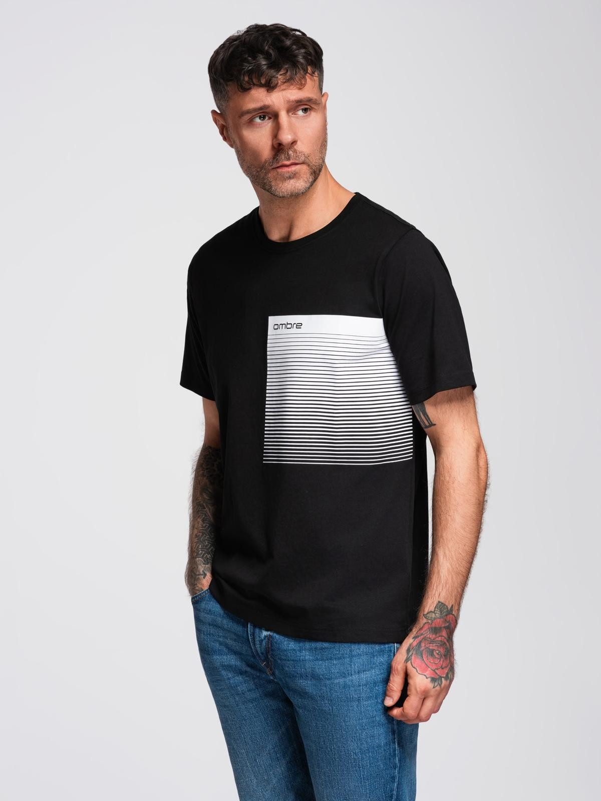 OMBRE Print-Shirt T-Shirt aus Baumwolle mit grafischem Print