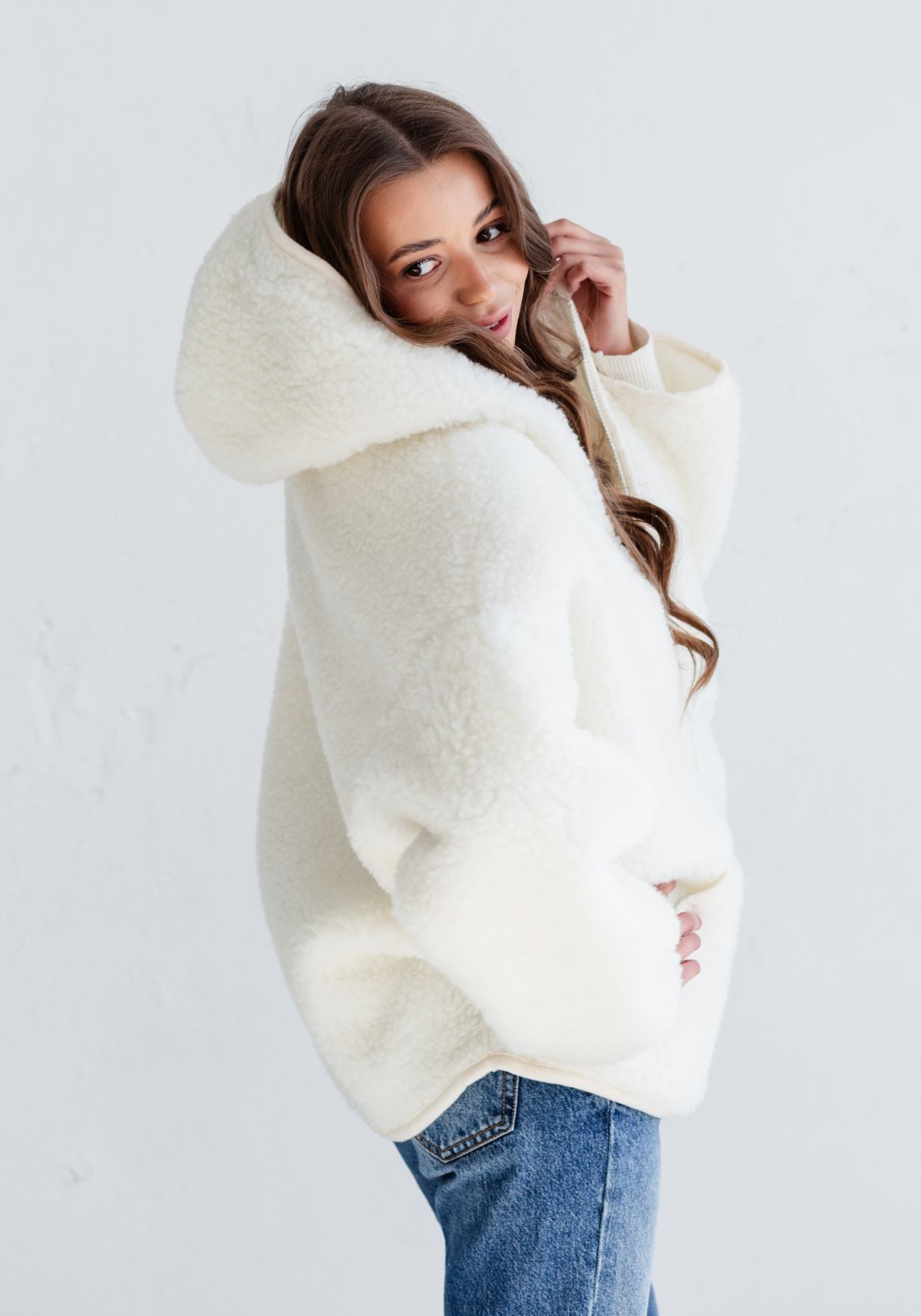 Hollert Wolljacke Damen Merino Wolljacke Nelly Ecru