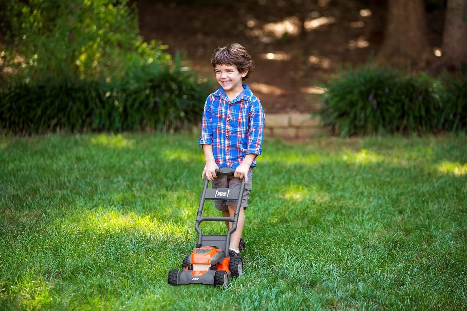 Husqvarna Kinder-Gartenset, Kinder Rasenmäher mit Einschaltknopf – Bild 3 von 4