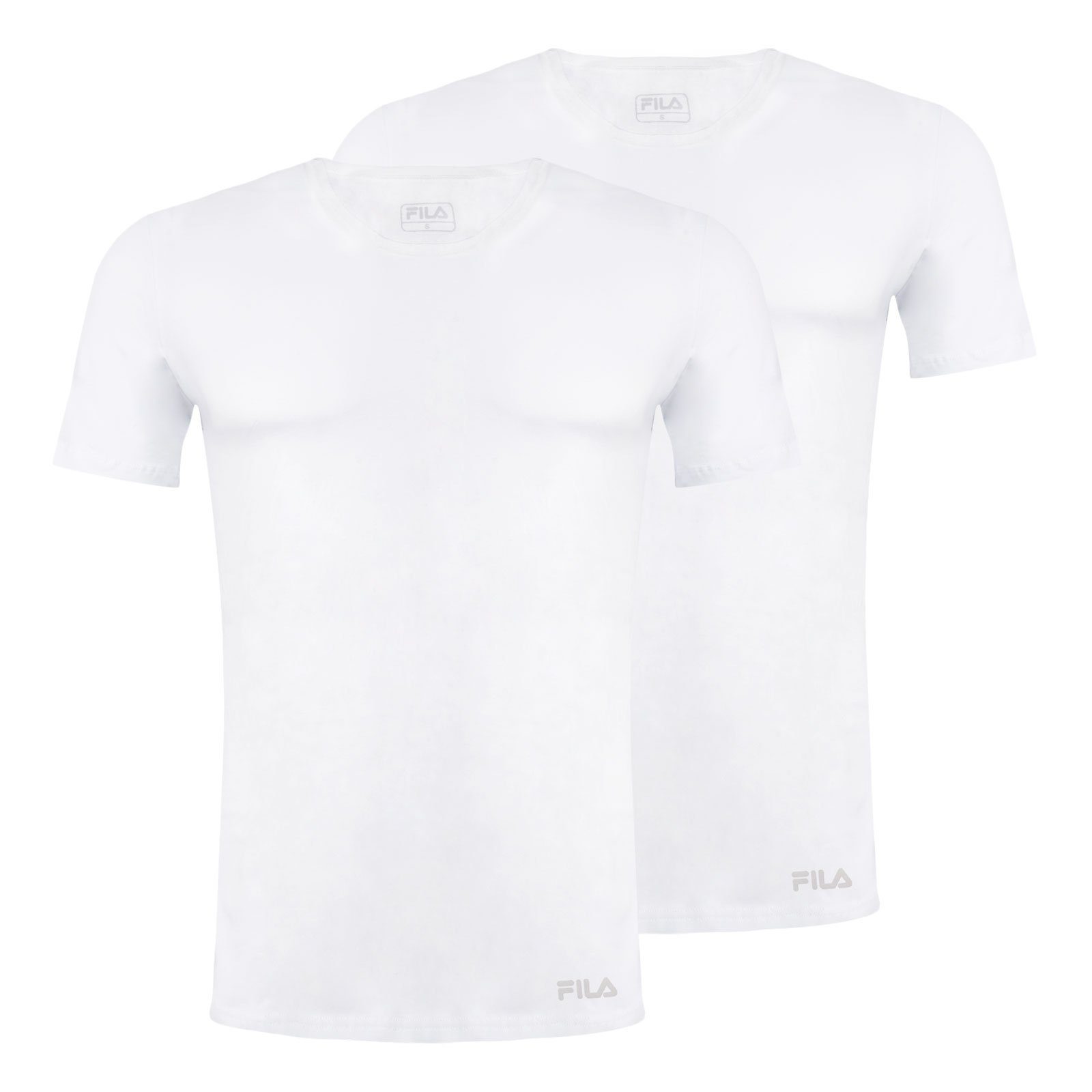 Pack white Round-Neck aus 3er 300 Fila weichem Baumwolljersey T-Shirt