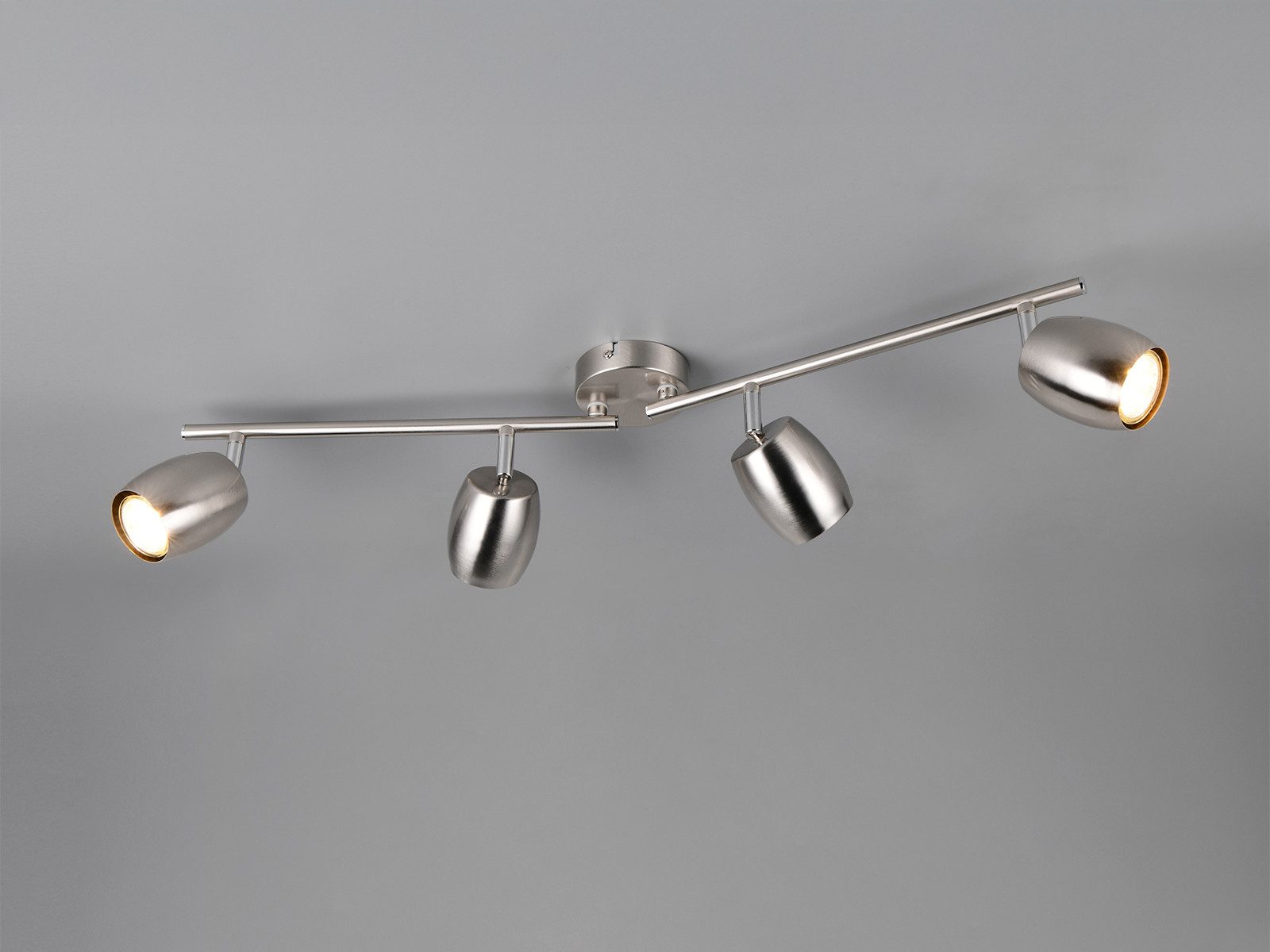 Reality Leuchten LED Deckenstrahler, Dimmfunktion, LED wechselbar, Warmweiß, Innen Strahler mit 4 schwenkbaren Spots für die Decke, Breite 70,5cm