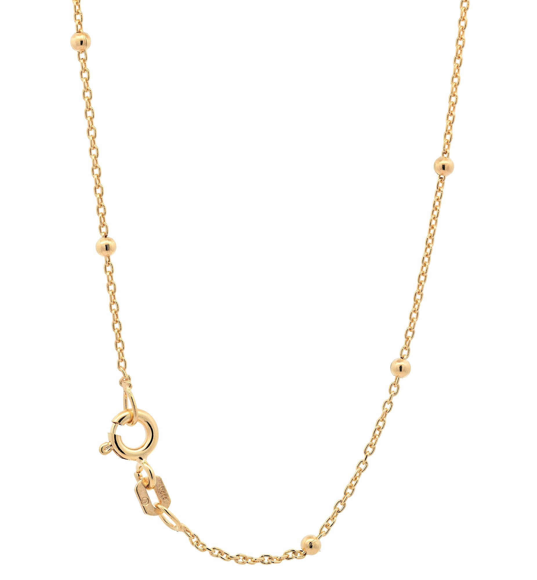 HOPLO Goldkette Goldkette Ankerkette Kügelchen Halskette 1,1mm 45cm 333-8 Karat Gold, Made in Germany