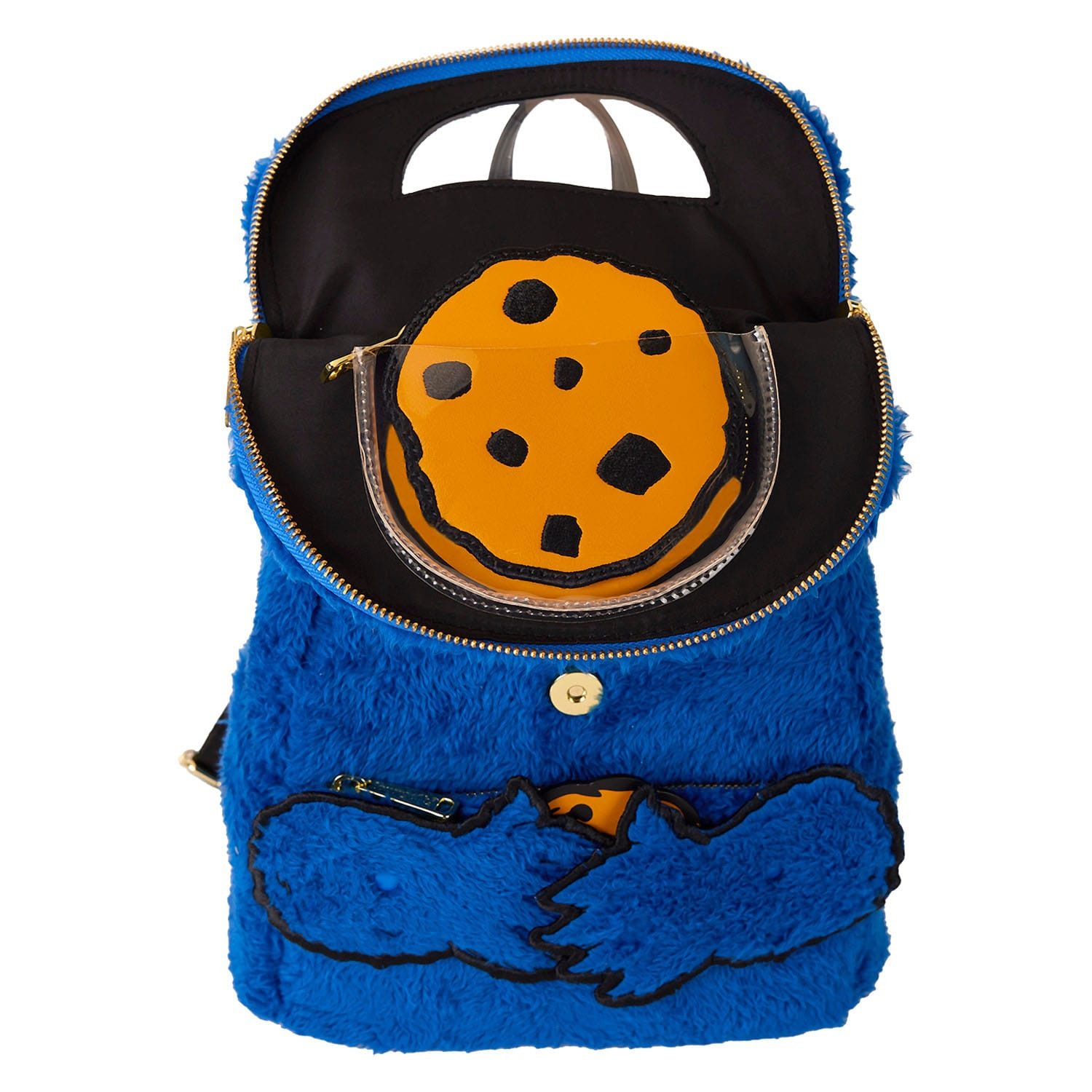Loungefly Minirucksack Sesamstraße by Loungefly Plush Mini Rucksack Cookie Monster (1-tlg), hochwertig und detailliert, abnehmbare Münztasche