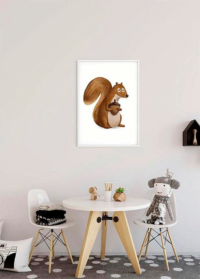 Komar Poster Cute Kinderzimmer, St), Animal Tiere Squirrel, Wohnzimmer (1 Schlafzimmer