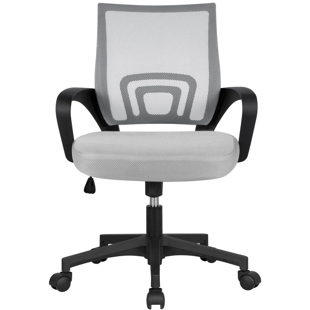 Yaheetech Bürostuhl, ergonomischer Schreibtischstuhl mit Netzrückenlehne Grau