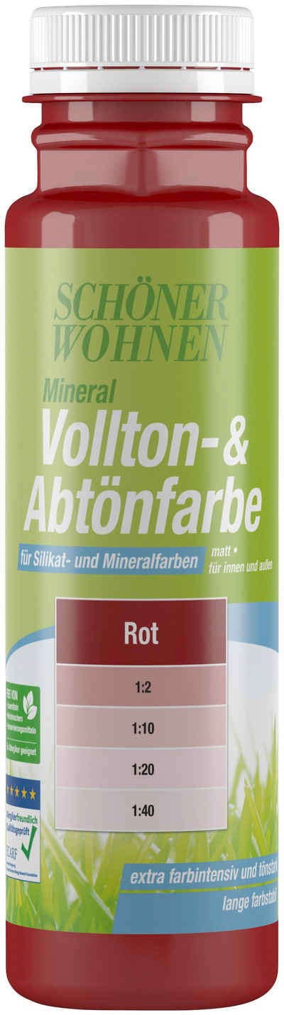 SCHÖNER WOHNEN-Kollektion Vollton- und Abtönfarbe Vollton- & Abtönfarbe, 250 ml, rot, zum Abtönen von Silikat- und Mineralfarben