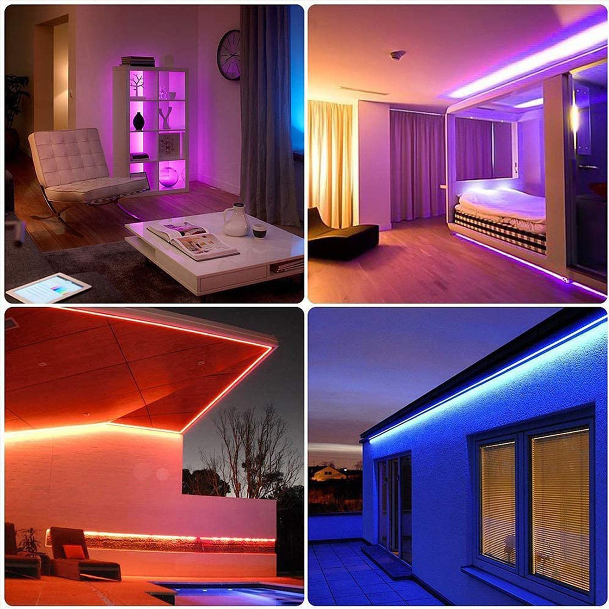 LANOR LED Stripe LED Tasten Bluetooth Sync,RGB App,3 TV-Hintergrundbeleuchtung,Music