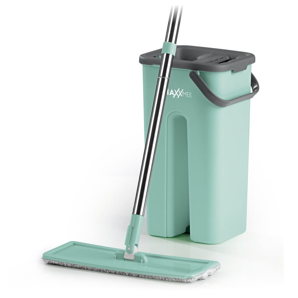 MAXXMEE Wischmopp Easy Mopp 4L 2-Kammer Eimer 360° Gelenk, inkl. 2 Mikrofasertücher