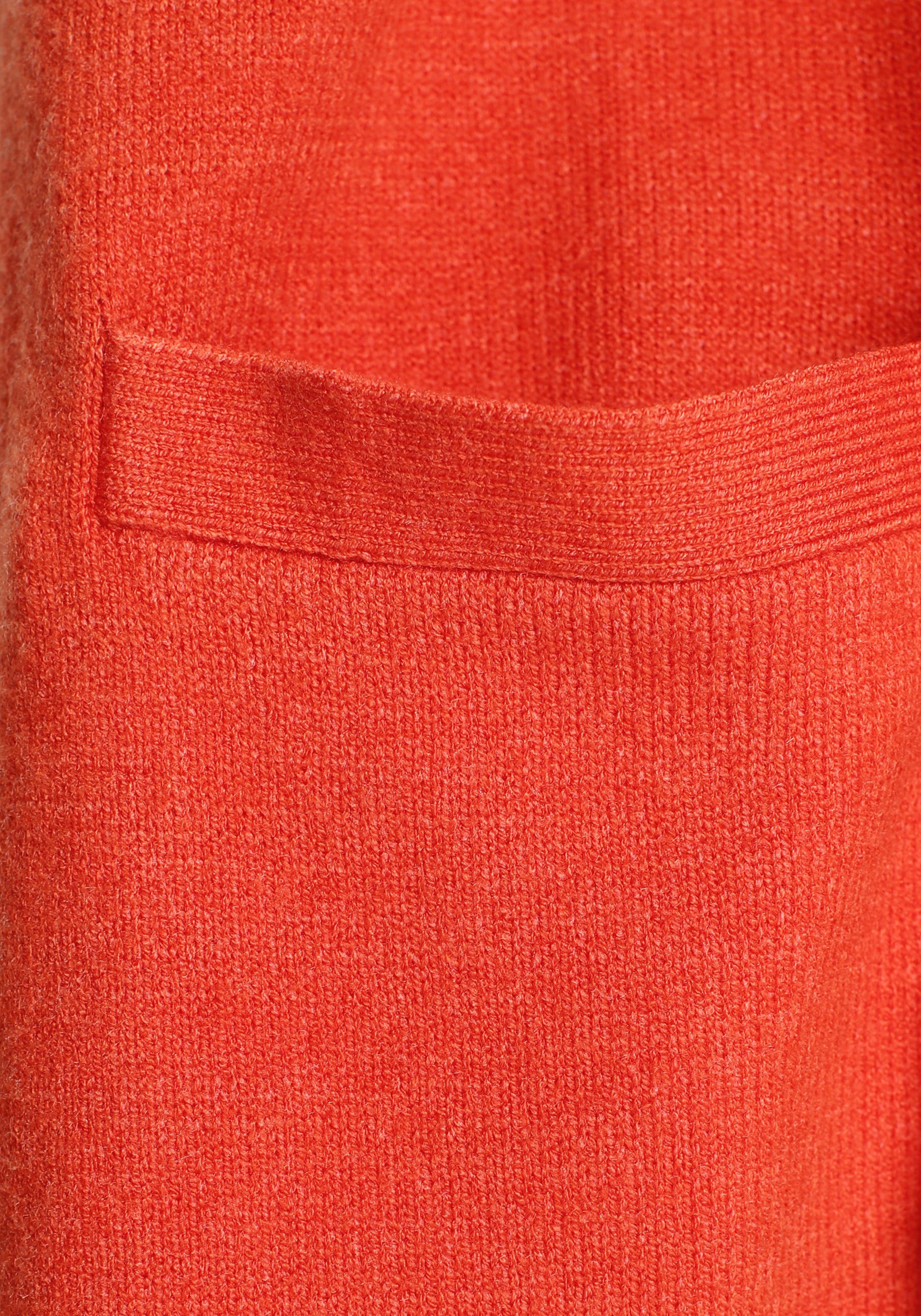 Tamaris Cardigan mit orange-rot Taschen melange