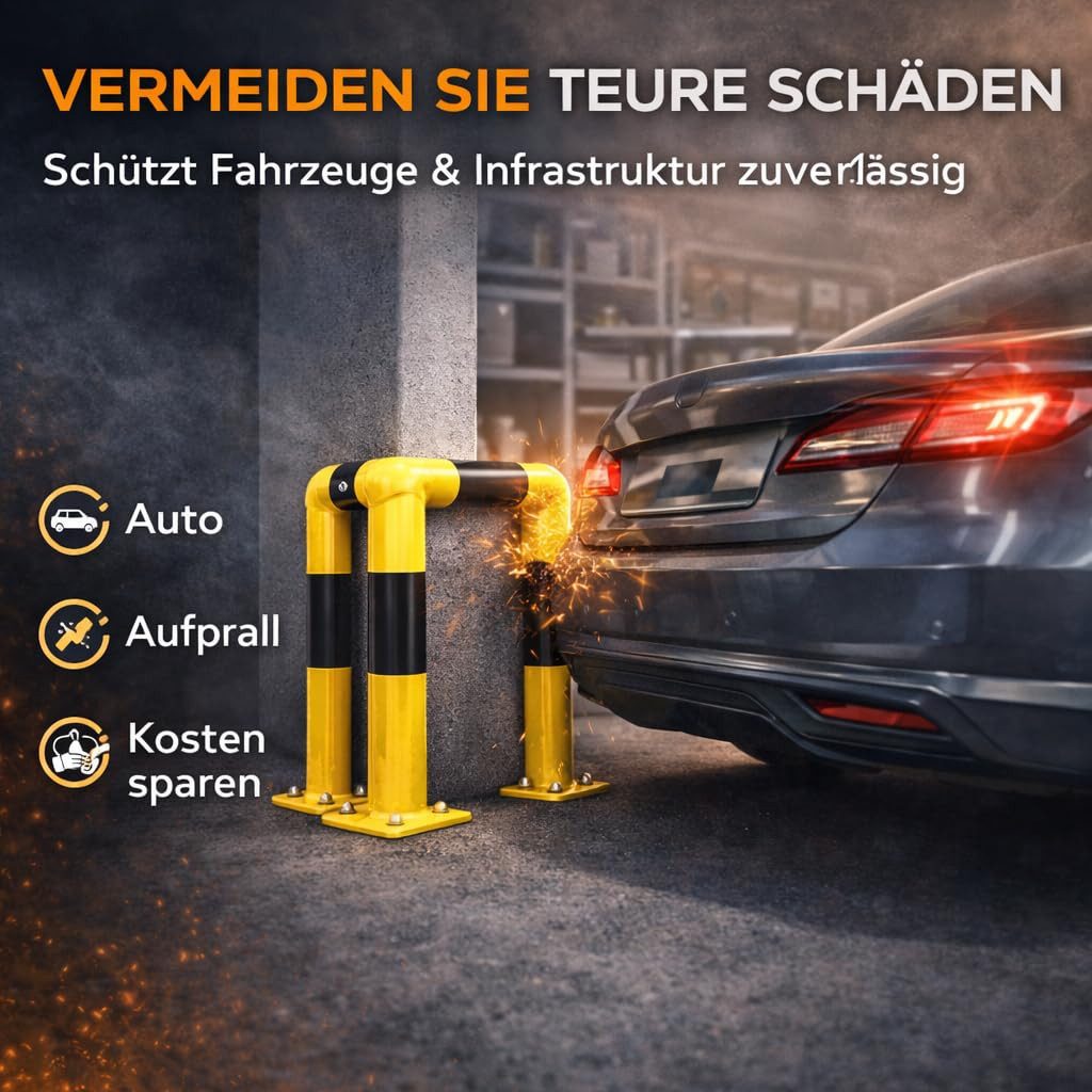 toolmate® Schutzpolster Eckschutz 60 cm Stahl – Rammschutz für Lager, Regale & Einfahrt (1 St)