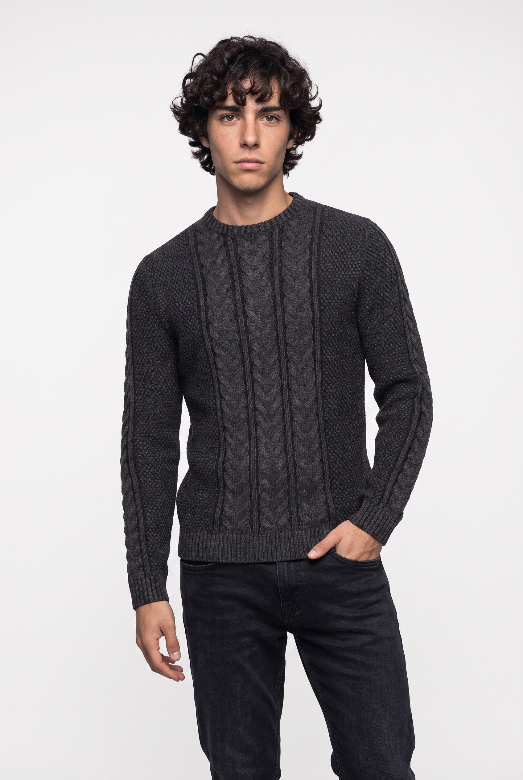 Blend Rundhalspullover BHBASIM CREW Baumwollmischung, regular fit