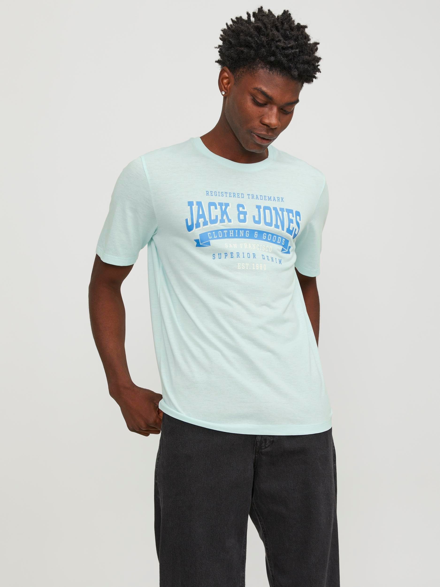 Jack & Jones Rundhalsshirt JJELOGO TEE SS O-NECK 2 COL SS24 SN Soothing Sea | T-Shirts