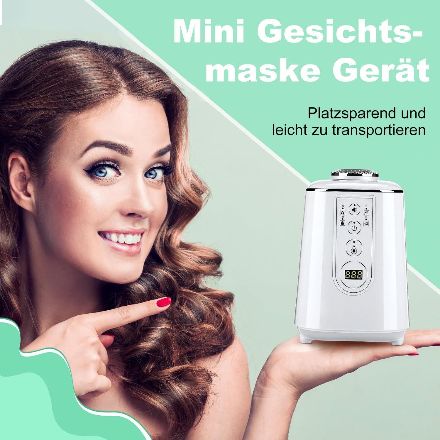 COOL-i ® Dermaroller DIY Gesichtsmasken-Maker, für natürliche Hautpflege zuhause, Mini-Maschine zur Herstellung frischer Gesichtsmasken mit Kollagen