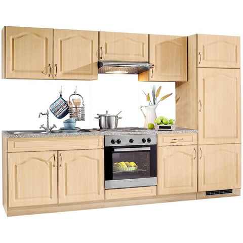 wiho Küchen Küchenzeile Linz, mit E-Geräten, Breite 270 cm, mit Edelstahl-Kochmulde