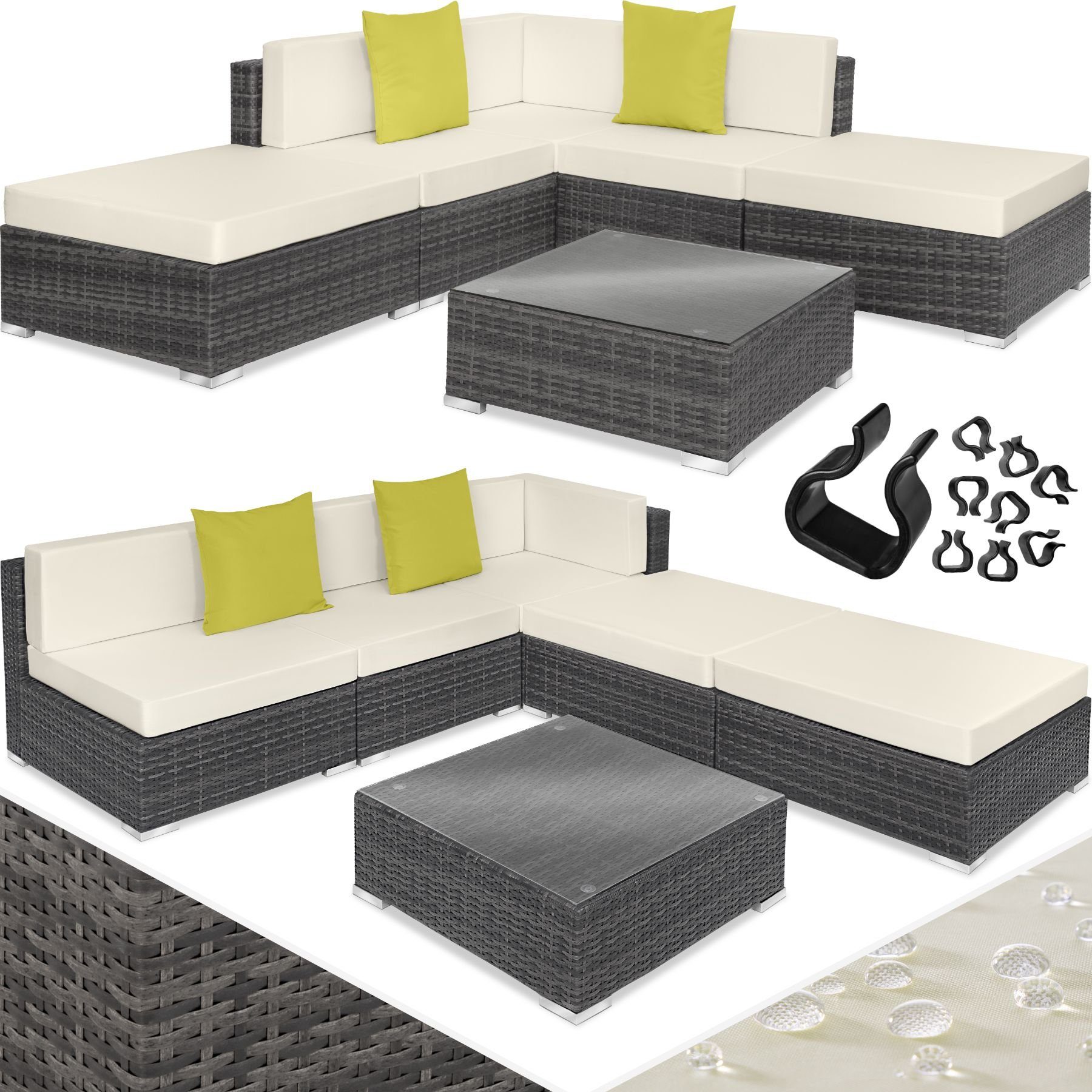 tectake Loungeset Paris, (Set, 6-tlg)