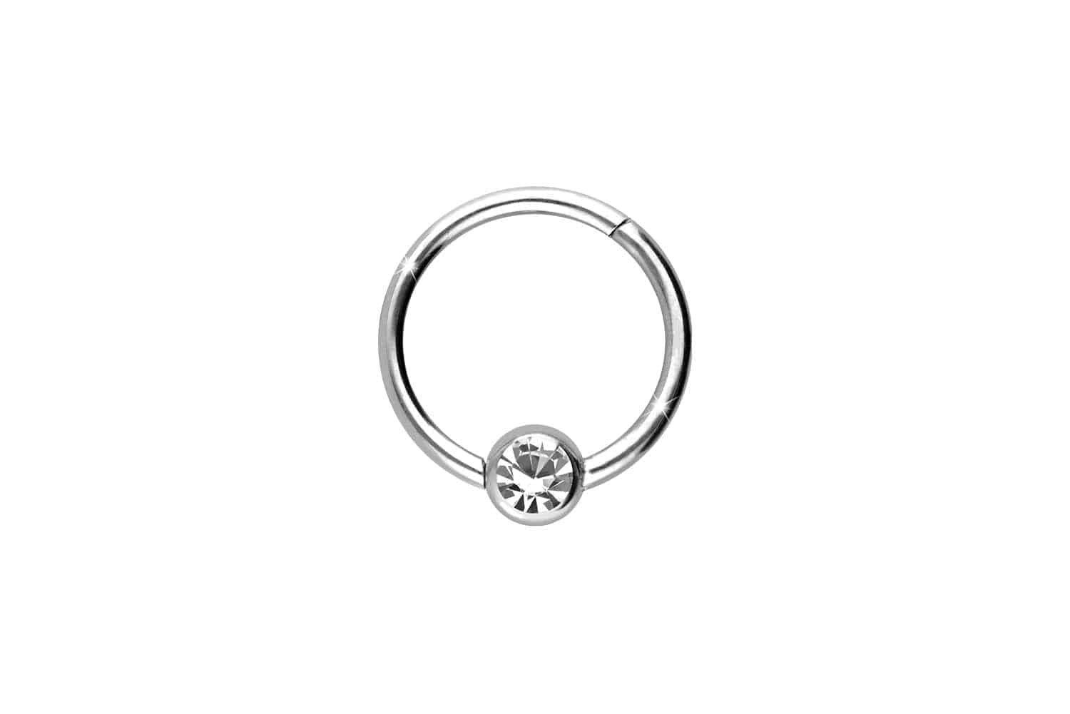 Piercing-Set Titan Segmentring Clicker KRISTALL
