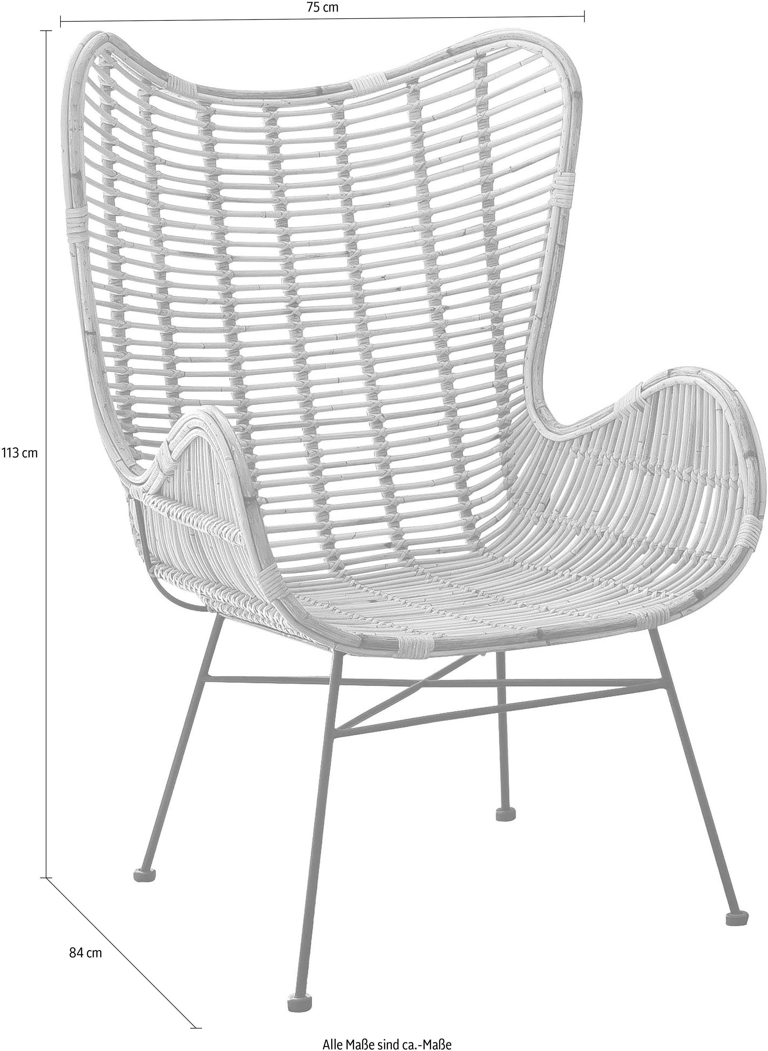 Sit&Chairs, schwarz oder mit Sessel Shabby in SIT geschwungenen Armlehnen, natur, Chic