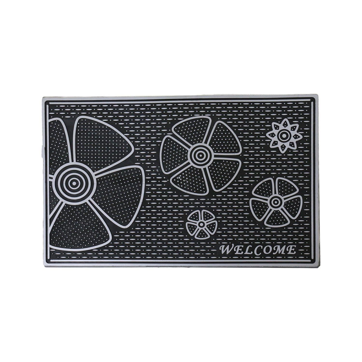 Vimoda Fußmatte Eingangstürmatte, Außen & Innen Gummi Schmutzfänger für Haustür, Rechteckig, Höhe: 12 mm, Fußabtreter Gummimatte wasserdicht Vinylteppich PVC, Terrasse Balkon