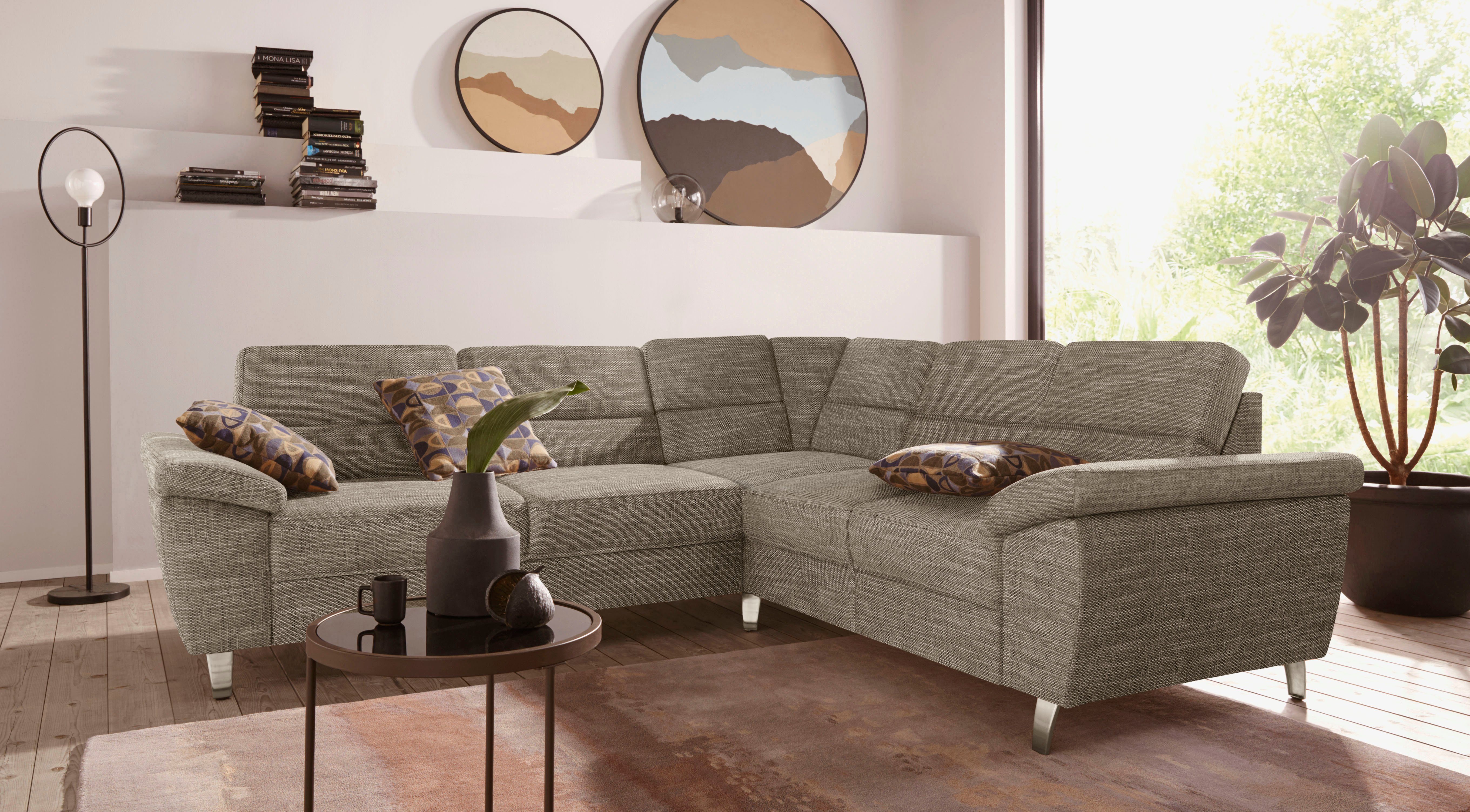 sit&more Ecksofa "Sorano L-Form", wahlweise mit Bettfunktion und Bettkasten günstig online kaufen