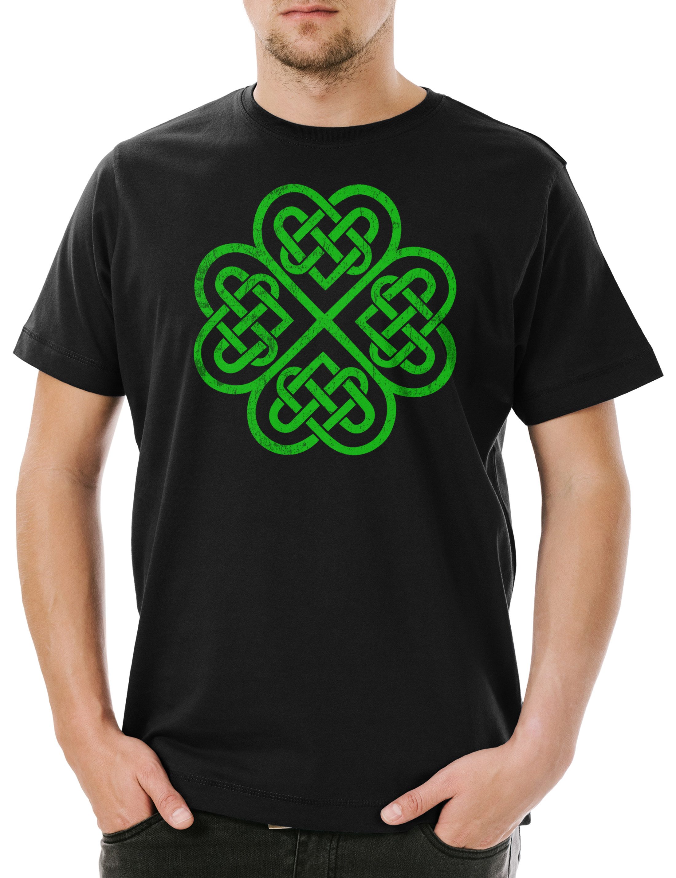 Print-Shirt Shamrock Irish Knot IV Herren T-Shirt Cloverleaf Irland Ireland