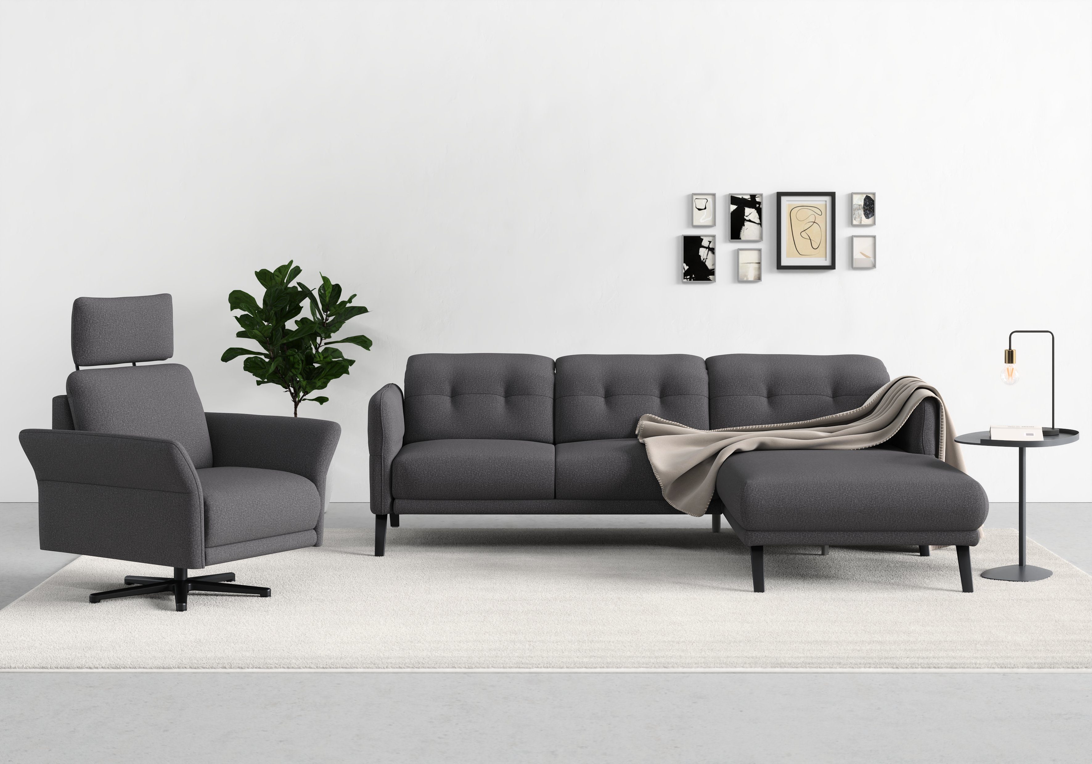 sit&more Ecksofa Scandia, Wahlweise mit Kopfteilverstellung und Armteilfunktion