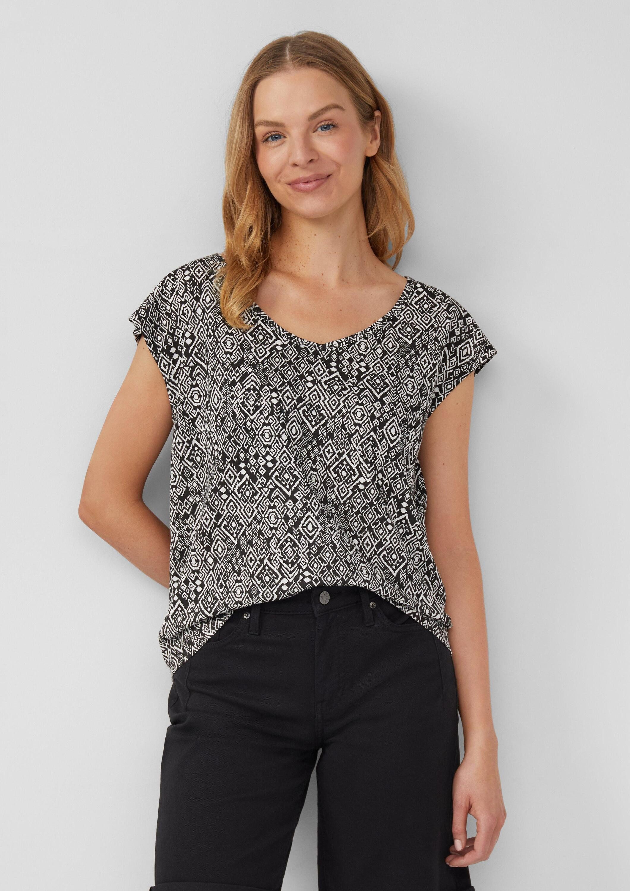 s.Oliver Kurzarmshirt T-Shirt T-Shirt mit weitem Ausschnitt, Cut-out und Sc günstig online kaufen