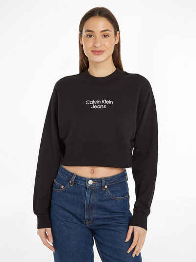 Calvin Klein Jeans Sweatshirt STACKED INSTITUTIONAL CREWNECK mit Logoprägung