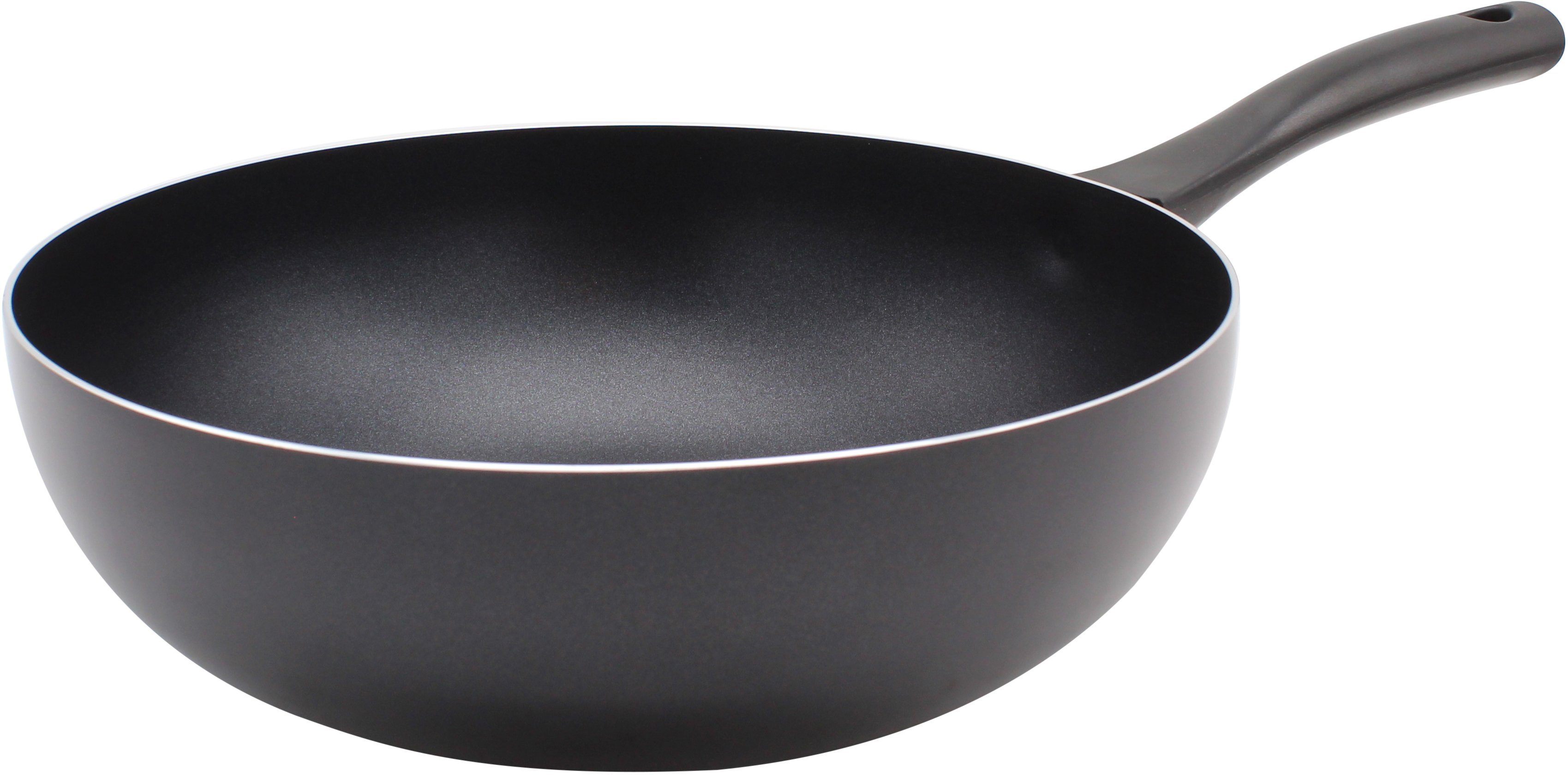 Krüger Wok Aluminium Wokpfanne, 28 cm, Aluminiumguss (1-tlg), für Induktions-Kochfelder geeignet