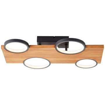 Brilliant Deckenleuchte Cheesy, Cheesy LED Deckenleuchte 55x35cm matt schwarz/holz Metall/Holz braun 2