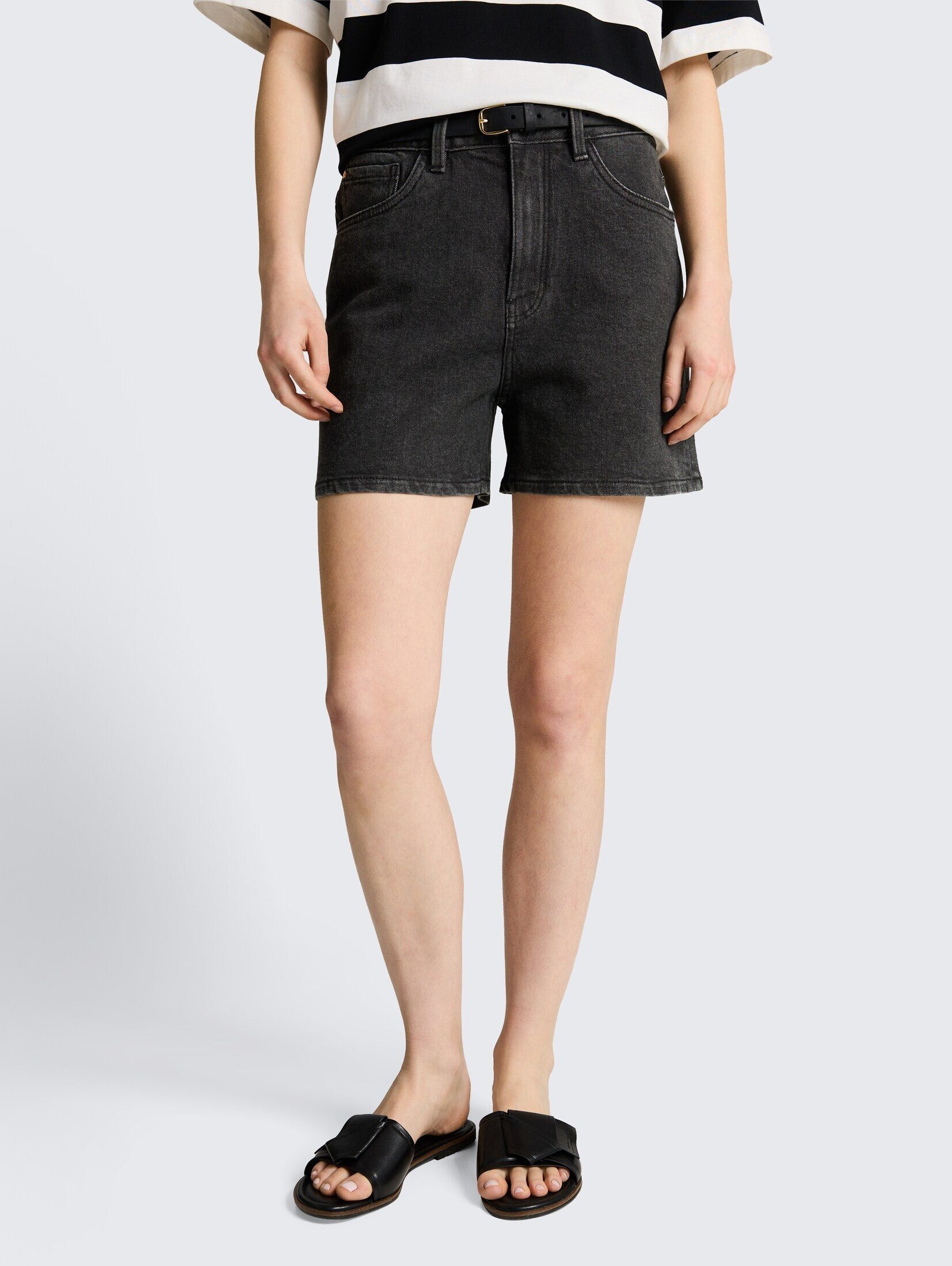 TOM TAILOR Denim Jeansshorts Jeanshosen TTELIN STRAIGHT High Waist Jeans Shorts