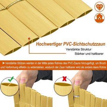 UISEBRT Balkonsichtschutz PVC Sichtschutzmatte Sichtschutzzaun Bambus