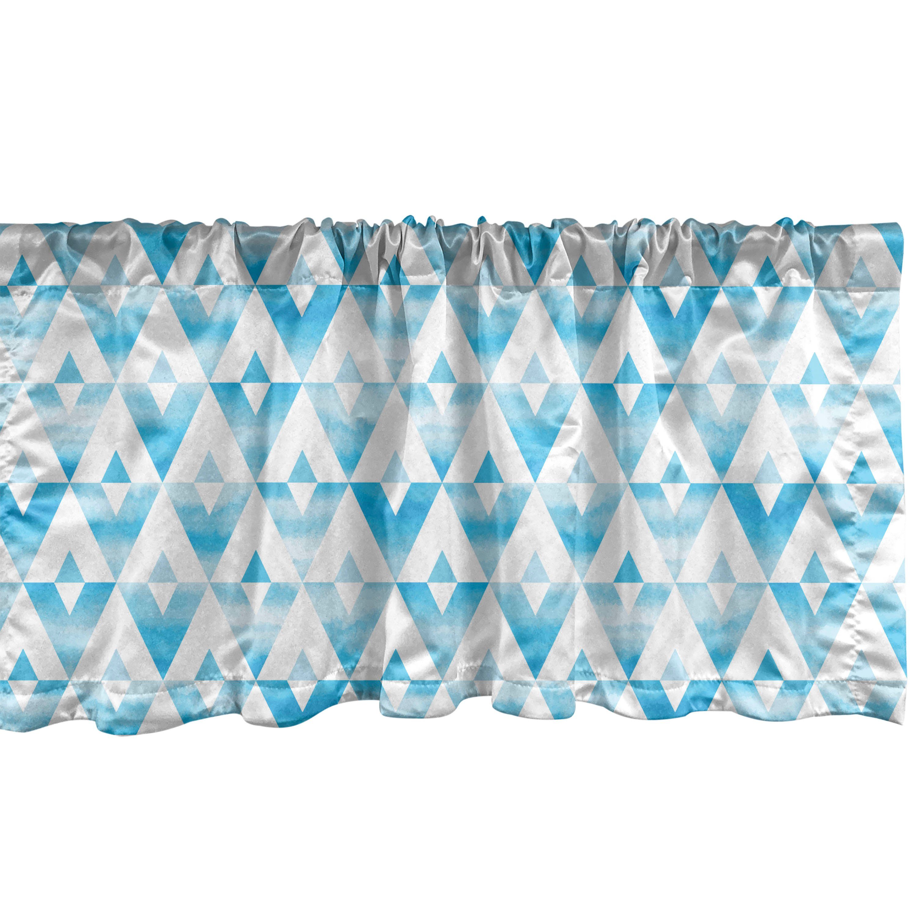 Scheibengardine Vorhang Volant für Küche Schlafzimmer Dekor mit Stangentasche, Abakuhaus, Microfaser, Modern Geometrische Form Dreieck