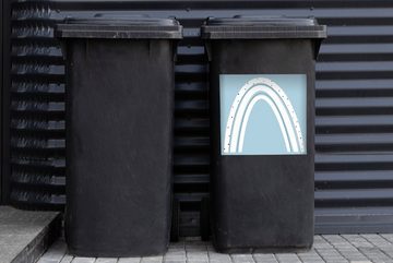 MuchoWow Wandsticker Regenbogen - Abstrakt - Pastell (1 St), Mülleimer-aufkleber, Mülltonne, Sticker, Container, Abfalbehälter