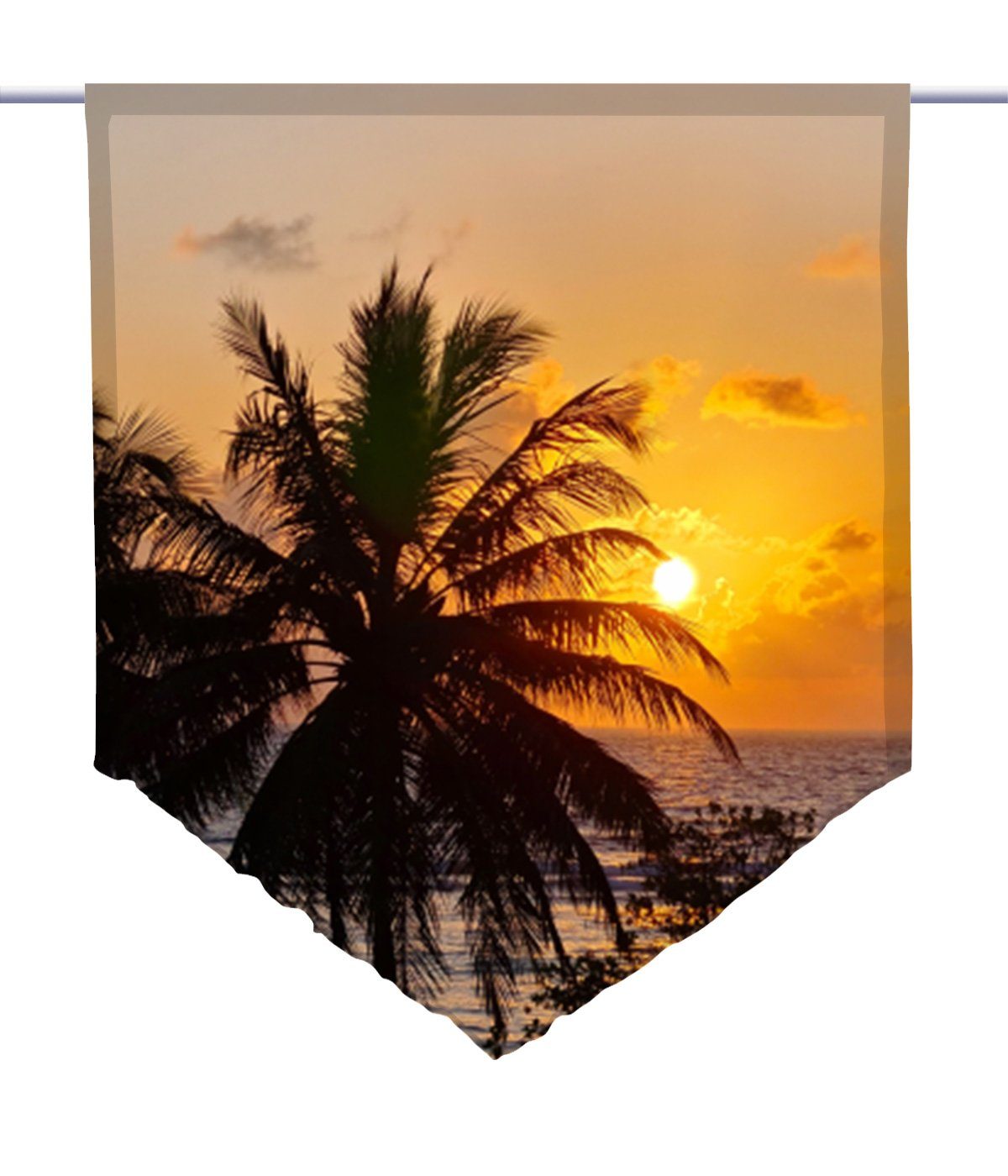 Scheibengardine Scheibenhänger Palm Beach – spitz – Malediven, gardinen-for-life