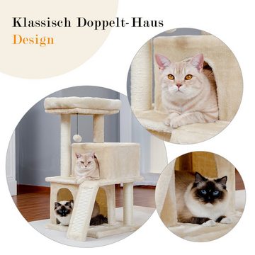 PAWZ Road Kratzbaum Katzenbaum Katzenmöbel mit Sisal-Seil Plüsch Liege Spielhaus Höhlen, großes Top Bett